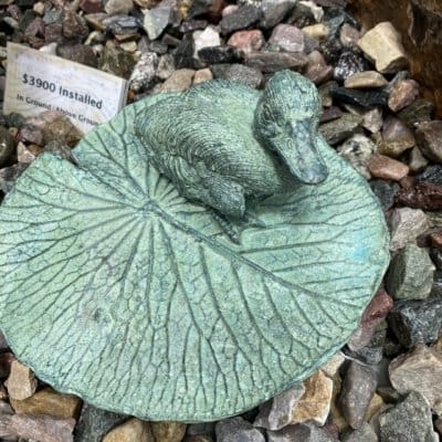 Duck On Leaf Statue