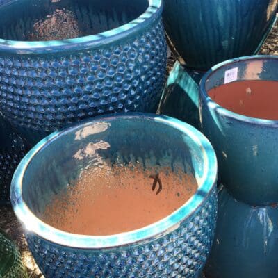 Dellwood Planter - Crackle Fusion aqua