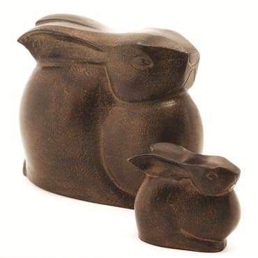 Achla Rust Aluminum Moon Bunny Large