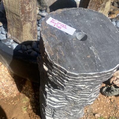 Basalt fountain carved thick 30 inch