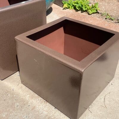 Metal square planter  15.25”w x 15.25”d x 11.5”