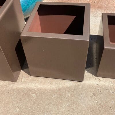 Metal square planter  15.25”w x 15.25”d x 15.5”h