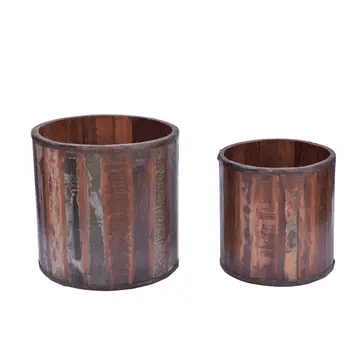 Timbergirl Reclaimed Wood Planter- Set of 2