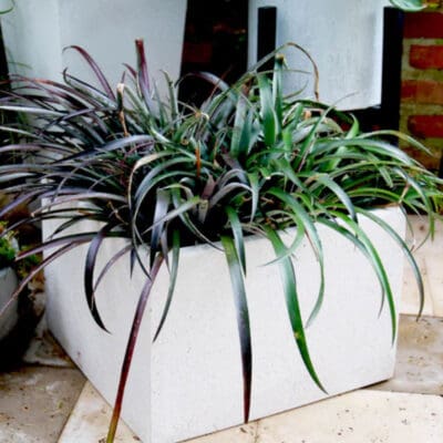 Anamese rectangle Simple Trough - Pebble White