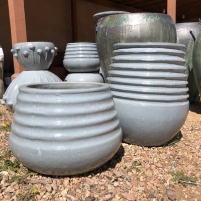 Anamese Coiled Rim Planter - Winter Sky