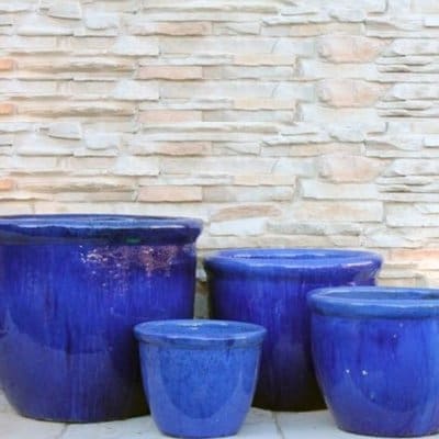Anamese Roll Top Planter Blue