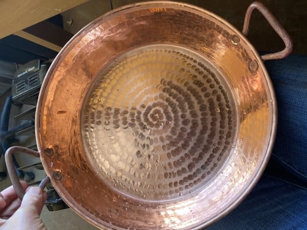 Copper bowl, straight side, medium
