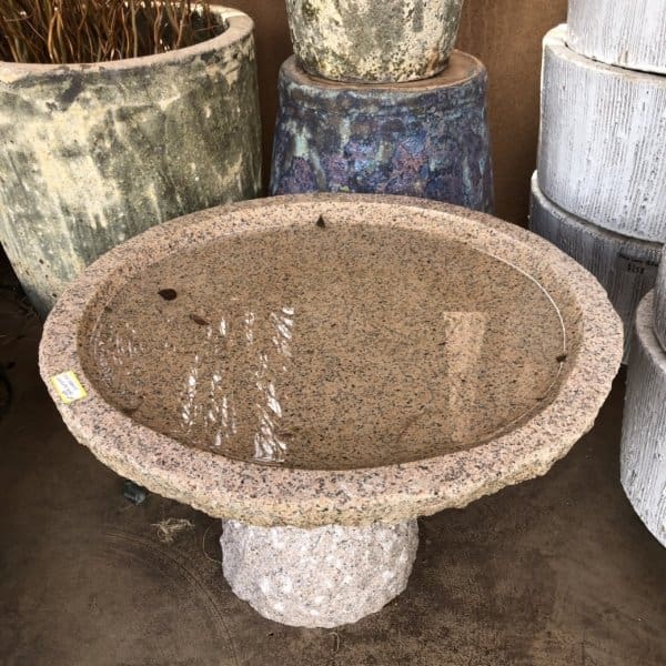 Gold Granite Low Plume Birdbath - Image 2