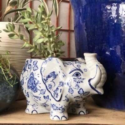 Porcelain Elephant Planter