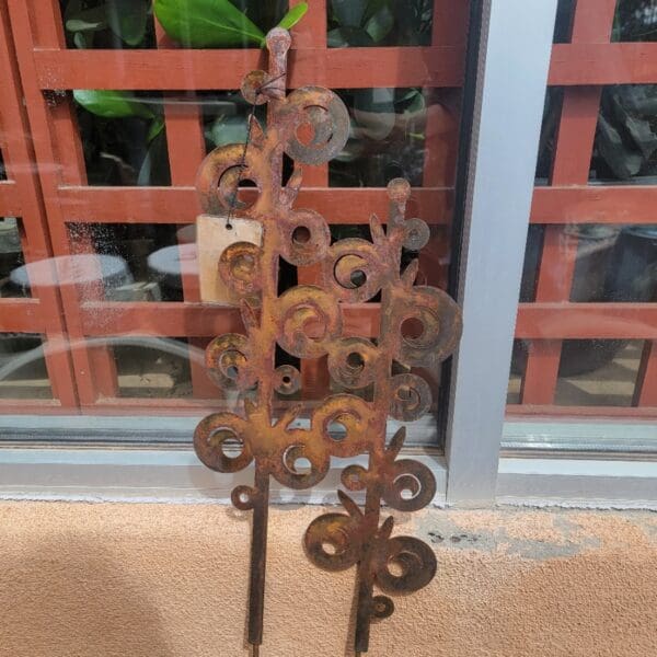 Double Hollyhocks Garden Stake