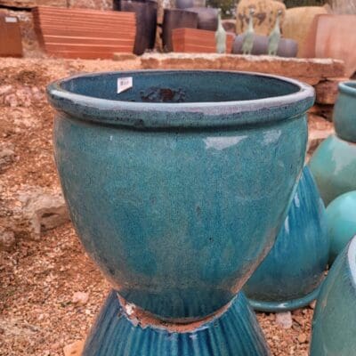 Rounded Rim Planter - Dark Moss Green