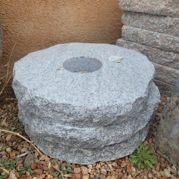 Round Stacked Fountain Pieces - Grey, 15 inch