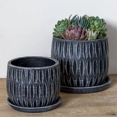 Campania Parabola Large Planter - Etched Black