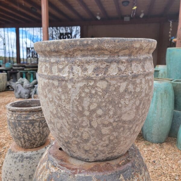 Lotus Atlantis Antique Coin Planter - Grey
