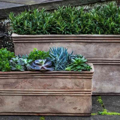 Campania Antico Rectangular Planter - Antico Terra Cotta