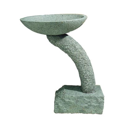 Birdbath with Curved Pedestal - Lotus
